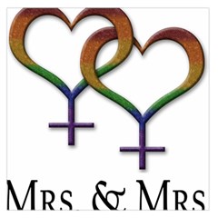 Mrs  And Mrs  Large Satin Scarf (square) by LiveLoudGraphics