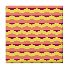 Background Colorful Chevron Tile Coaster by HermanTelo