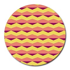 Background Colorful Chevron Round Mousepads