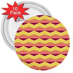 Background Colorful Chevron 3  Buttons (10 Pack)  by HermanTelo