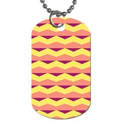 Background Colorful Chevron Dog Tag (one Side)