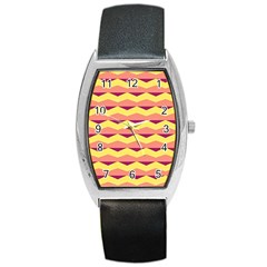 Background Colorful Chevron Barrel Style Metal Watch by HermanTelo