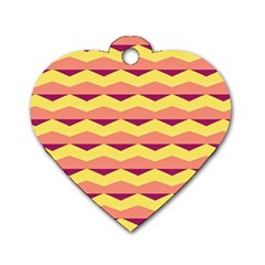 Background Colorful Chevron Dog Tag Heart (two Sides) by HermanTelo