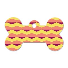 Background Colorful Chevron Dog Tag Bone (two Sides)