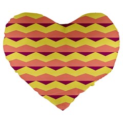 Background Colorful Chevron Large 19  Premium Heart Shape Cushions