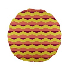 Background Colorful Chevron Standard 15  Premium Flano Round Cushions