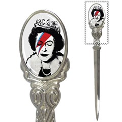 Banksy Graffiti Uk England God Save The Queen Elisabeth With David Bowie Rockband Face Makeup Ziggy Stardust Letter Opener by snek