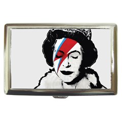 Banksy Graffiti Uk England God Save The Queen Elisabeth With David Bowie Rockband Face Makeup Ziggy Stardust Cigarette Money Case by snek