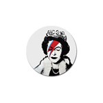 Banksy graffiti UK England God Save the Queen Elisabeth with David Bowie rockband face makeup Ziggy Stardust Golf Ball Marker (4 pack) Front