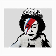 Banksy Graffiti Uk England God Save The Queen Elisabeth With David Bowie Rockband Face Makeup Ziggy Stardust Small Glasses Cloth by snek