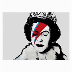 Banksy Graffiti Uk England God Save The Queen Elisabeth With David Bowie Rockband Face Makeup Ziggy Stardust Large Glasses Cloth by snek