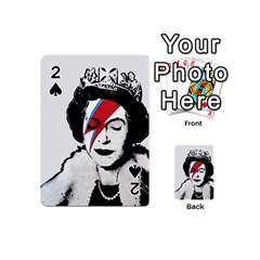 Banksy Graffiti Uk England God Save The Queen Elisabeth With David Bowie Rockband Face Makeup Ziggy Stardust Playing Cards 54 Designs (mini) by snek