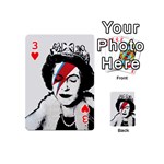 Banksy graffiti UK England God Save the Queen Elisabeth with David Bowie rockband face makeup Ziggy Stardust Playing Cards 54 Designs (Mini) Front - Heart3