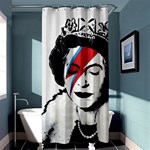 Banksy graffiti UK England God Save the Queen Elisabeth with David Bowie rockband face makeup Ziggy Stardust Shower Curtain 36  x 72  (Stall)  Curtain(36 X72 ) - 33.26 x66.24  Curtain(36 X72 )