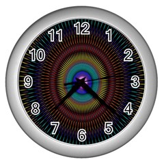 Artskop Kaleidoscope Pattern Wall Clock (silver) by Sapixe