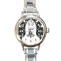 Cute Little Mandala Owl Round Italian Charm Watch