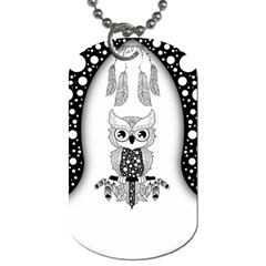 Cute Little Mandala Owl Dog Tag (One Side)