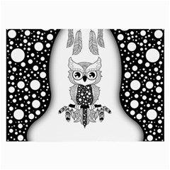 Cute Little Mandala Owl Large Glasses Cloth (2 Sides) by FantasyWorld7