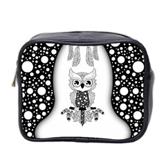 Cute Little Mandala Owl Mini Toiletries Bag (two Sides) by FantasyWorld7