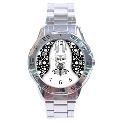 Cute Little Mandala Owl Stainless Steel Analogue Watch by FantasyWorld7