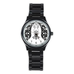 Cute Little Mandala Owl Stainless Steel Round Watch