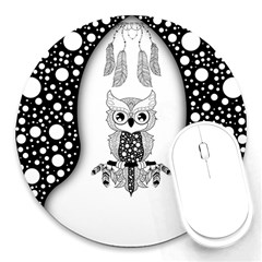 Cute Little Mandala Owl Round Mousepads