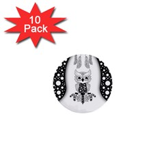 Cute Little Mandala Owl 1  Mini Buttons (10 pack) 