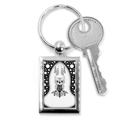 Cute Little Mandala Owl Key Chain (Rectangle)