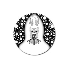 Cute Little Mandala Owl Magnet 3  (round) by FantasyWorld7