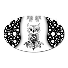 Cute Little Mandala Owl Oval Magnet by FantasyWorld7