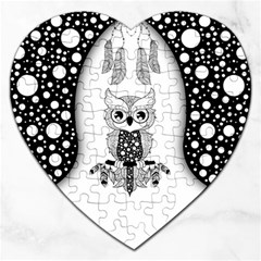 Cute Little Mandala Owl Jigsaw Puzzle (Heart)