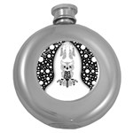 Cute Little Mandala Owl Round Hip Flask (5 oz) Front