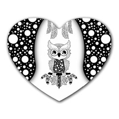 Cute Little Mandala Owl Heart Mousepads by FantasyWorld7