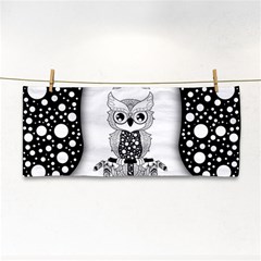 Cute Little Mandala Owl Hand Towel by FantasyWorld7