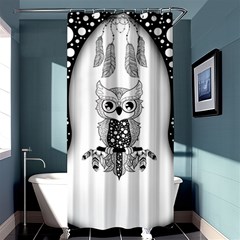 Cute Little Mandala Owl Shower Curtain 36  X 72  (stall)  by FantasyWorld7