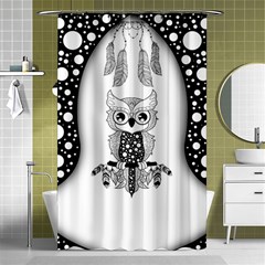 Cute Little Mandala Owl Shower Curtain 48  X 72  (small)  by FantasyWorld7