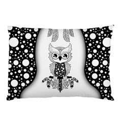 Cute Little Mandala Owl Pillow Case (two Sides) by FantasyWorld7