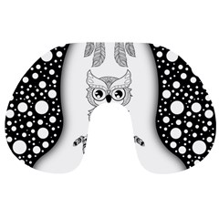 Cute Little Mandala Owl Travel Neck Pillow by FantasyWorld7