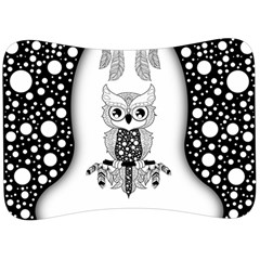 Cute Little Mandala Owl Velour Seat Head Rest Cushion by FantasyWorld7