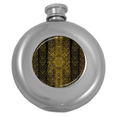 Stars For A Cool Medieval Golden Star Round Hip Flask (5 Oz) by pepitasart