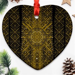 Stars For A Cool Medieval Golden Star Heart Ornament (two Sides) by pepitasart