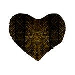 Stars For A Cool Medieval Golden Star Standard 16  Premium Flano Heart Shape Cushions Front