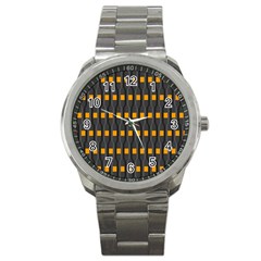 Pattern Illustrations Plaid Sport Metal Watch by HermanTelo