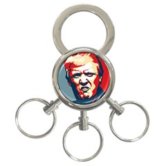 Trump pop art 3-Ring Key Chain