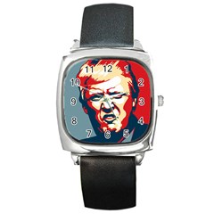 Trump pop art Square Metal Watch