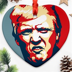 Trump pop art Heart Ornament (Two Sides)