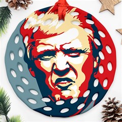 Trump pop art Ornament (Round Filigree)