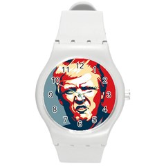 Trump pop art Round Plastic Sport Watch (M)