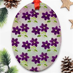 Purple Flower Ornament (oval) by HermanTelo