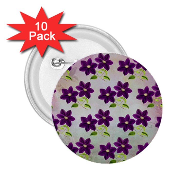 Purple Flower 2.25  Buttons (10 pack) 